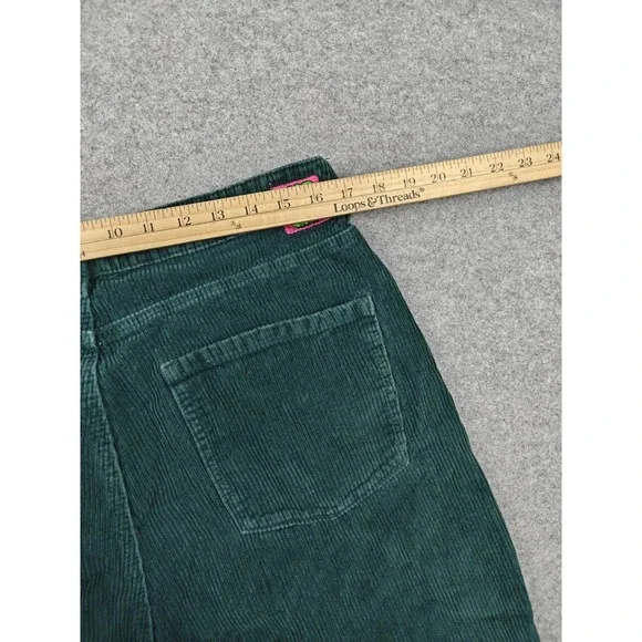 Empyre Pants Teens 13 Green Corduroy Relaxed Straight Leg Casual Khakis Pockets - Picture 7 of 11